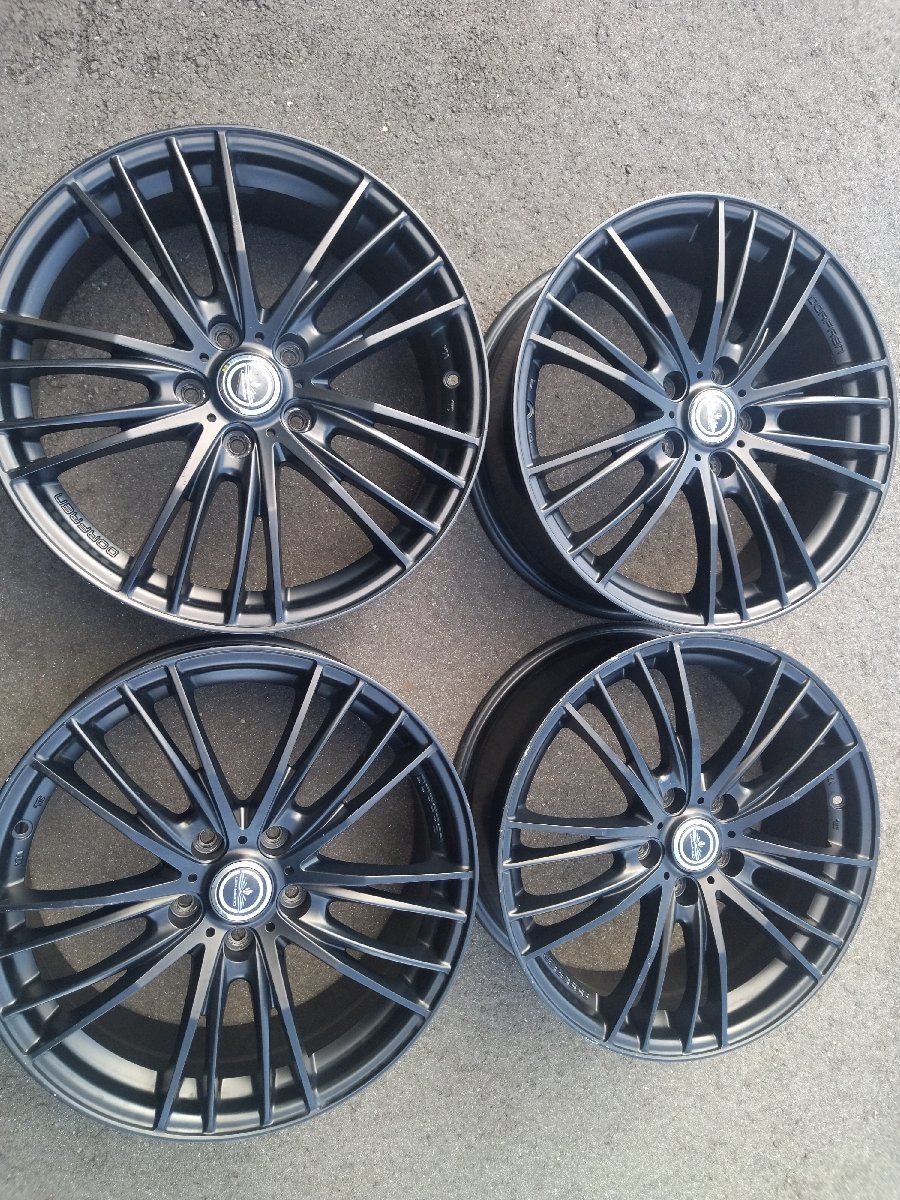 送料無料【DORFREN】ブラックホイール☆7J×18インチ +48　PCD114.3-5穴☆4本//ステップワゴン、VOXY//タイヤ＆ホイール招きモアイ　若槻店