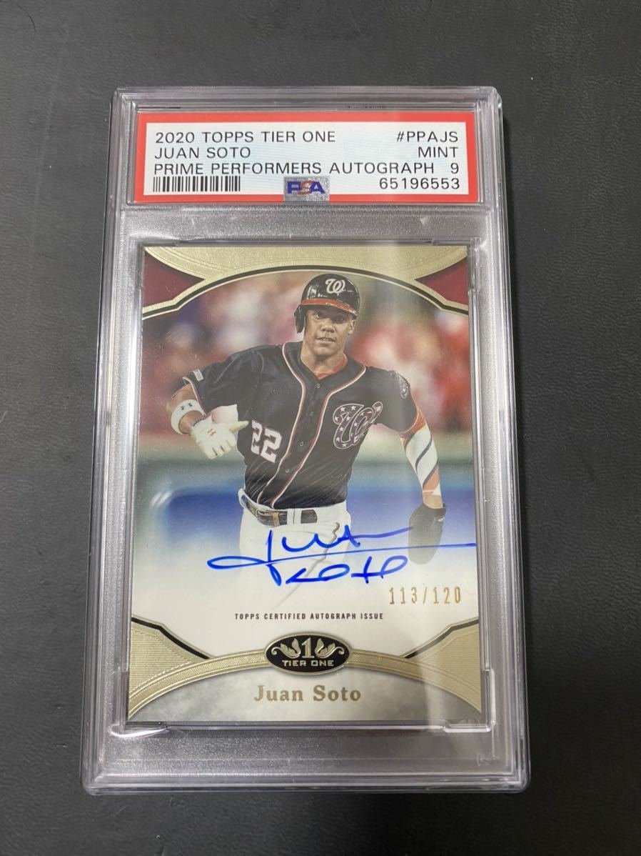 PSA9】2020 Topps Tier One Juan Soto Prime Perfomers Auto 直筆