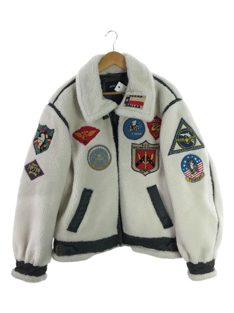 AVIREX◆フライトジャケット/XL/ポリエステル/WHT/6112177