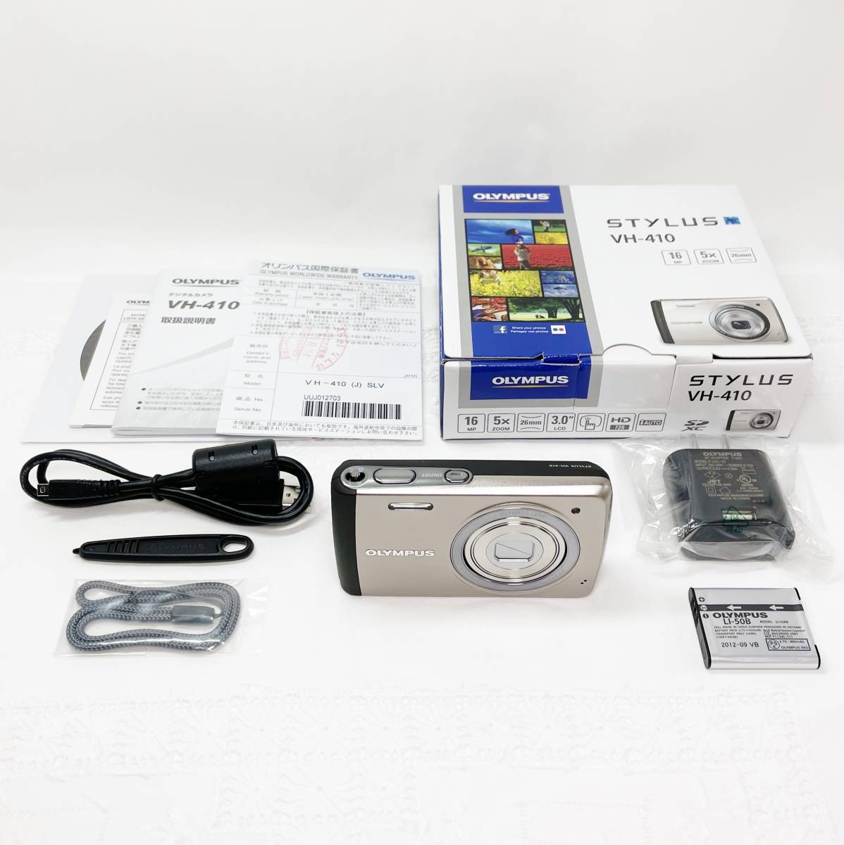 【美品・動作良好】OLYMPUS デジタルカメラ STYLUS VH-410【シルバー