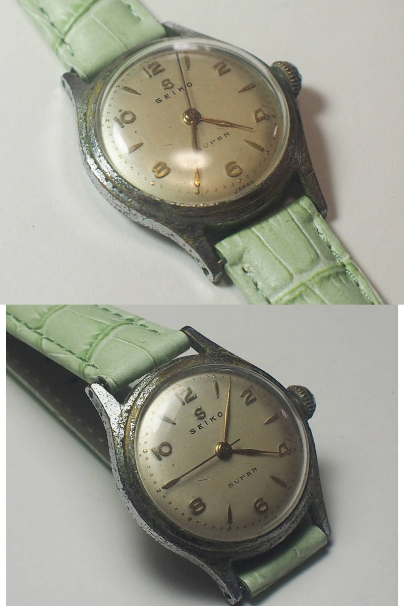 SEIKO セイコー SUPER スーパー 8石 手巻き 稼働品ジャンク 70年程前の 