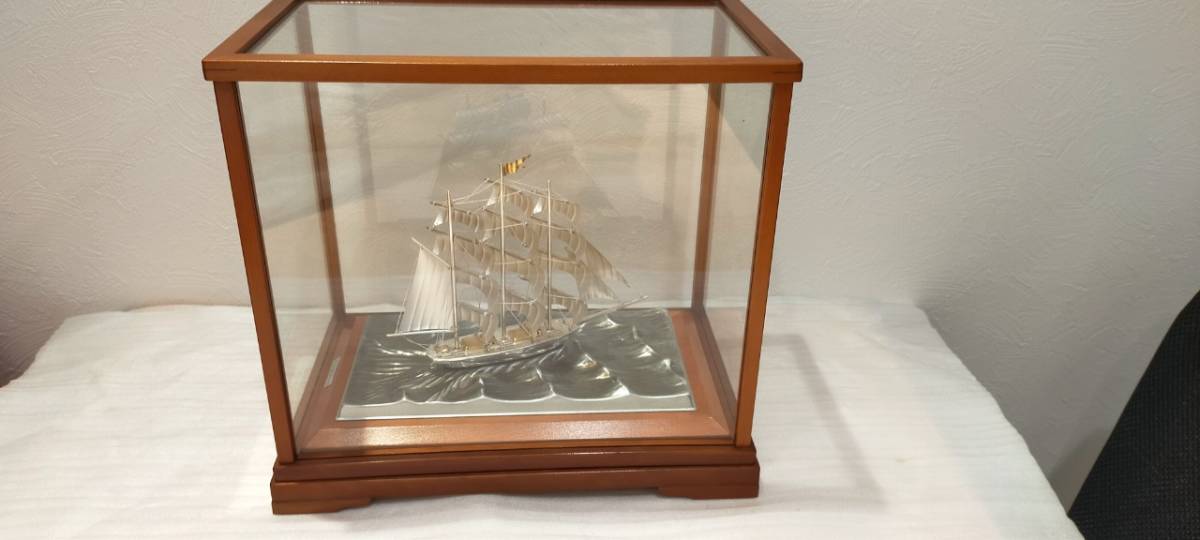 武比古作 SILVER 985 Clipper Ship 銀製 帆前船 4号 ガラスケース有