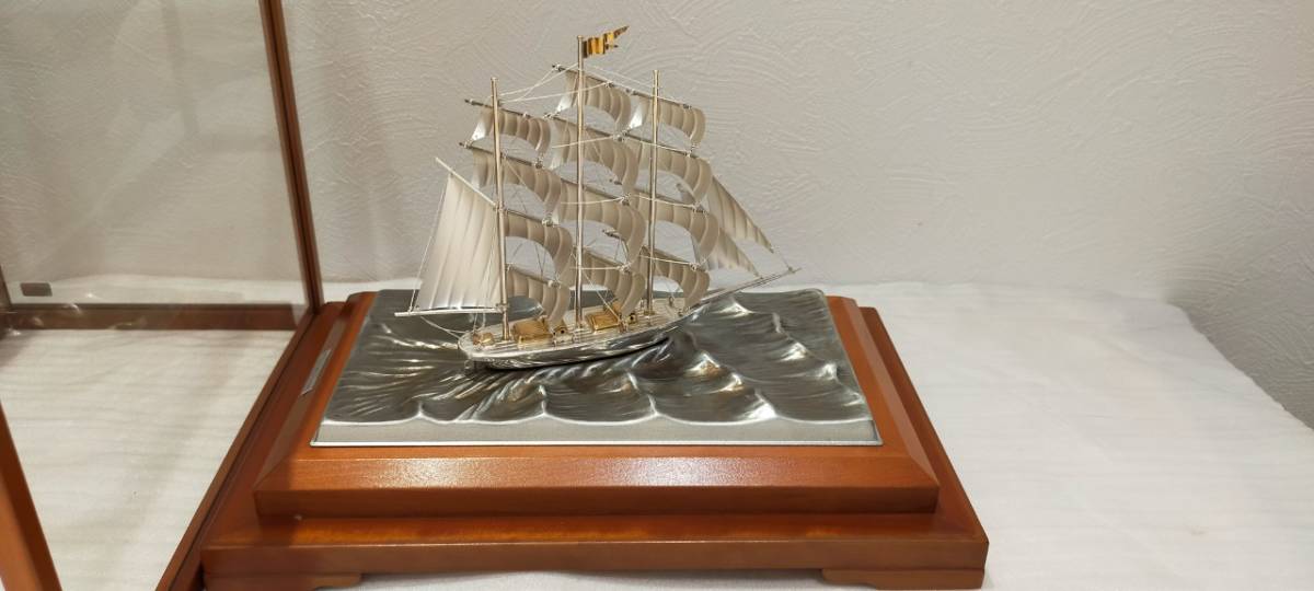 武比古作 SILVER 985 Clipper Ship 銀製 帆前船 4号 ガラスケース有