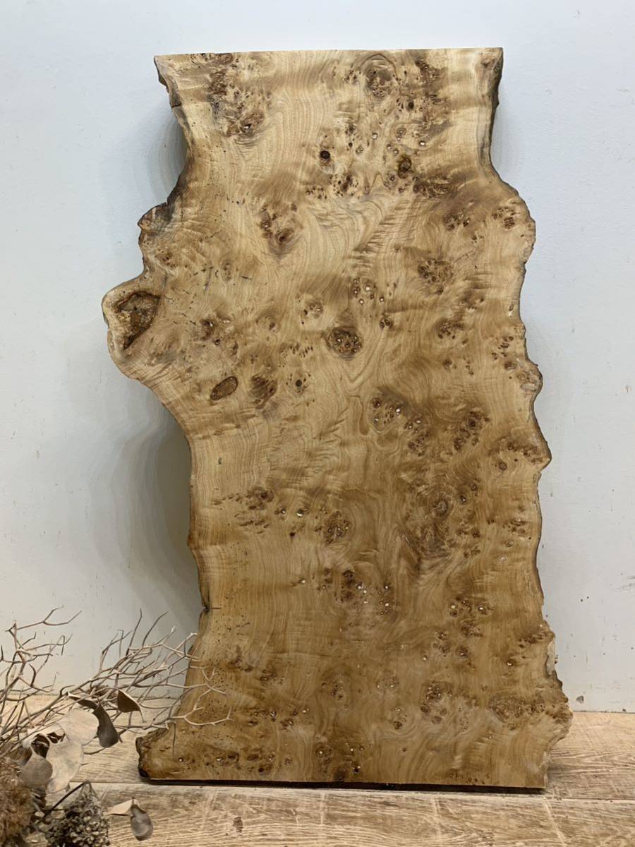9 ポプラ 瘤杢 920x500x54 一枚板 DIY 天板 カウンター 棚板 皿 小物