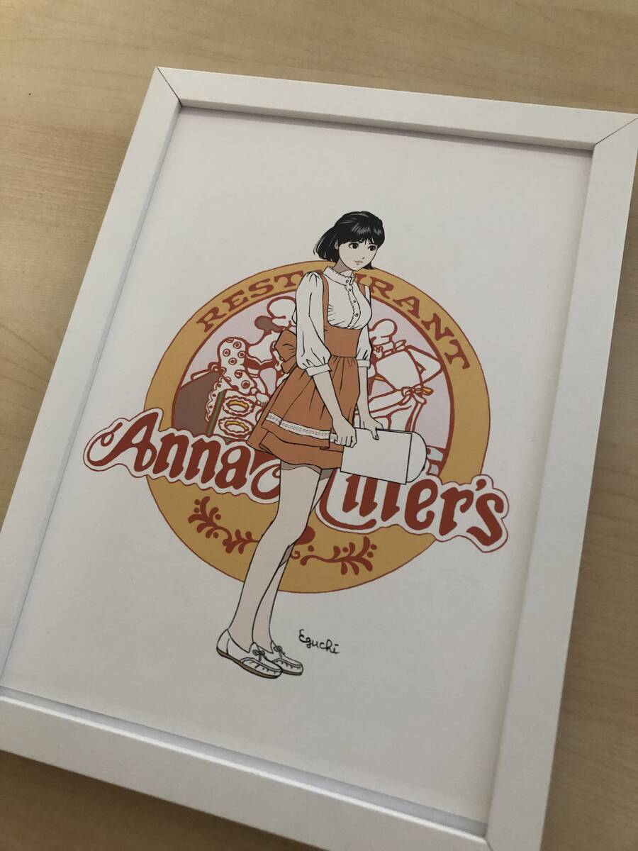 kj ☆額装品☆ 江口寿史 アンナミラーズ 貴重イラスト B5サイズ額入り