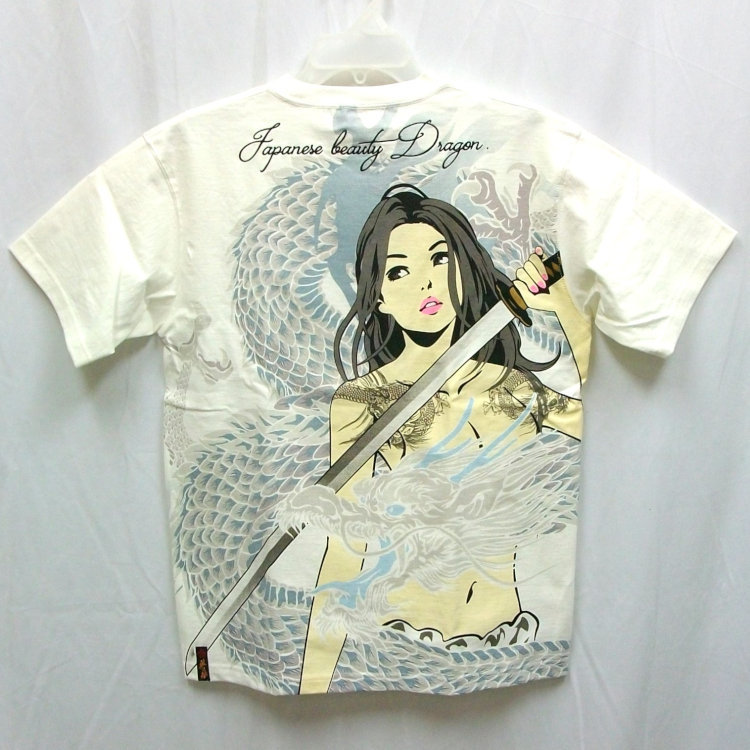 抜刀娘 ばっとうむすめ半袖Tシャツ 232045 結愛 龍の化身 ホワイト L 和