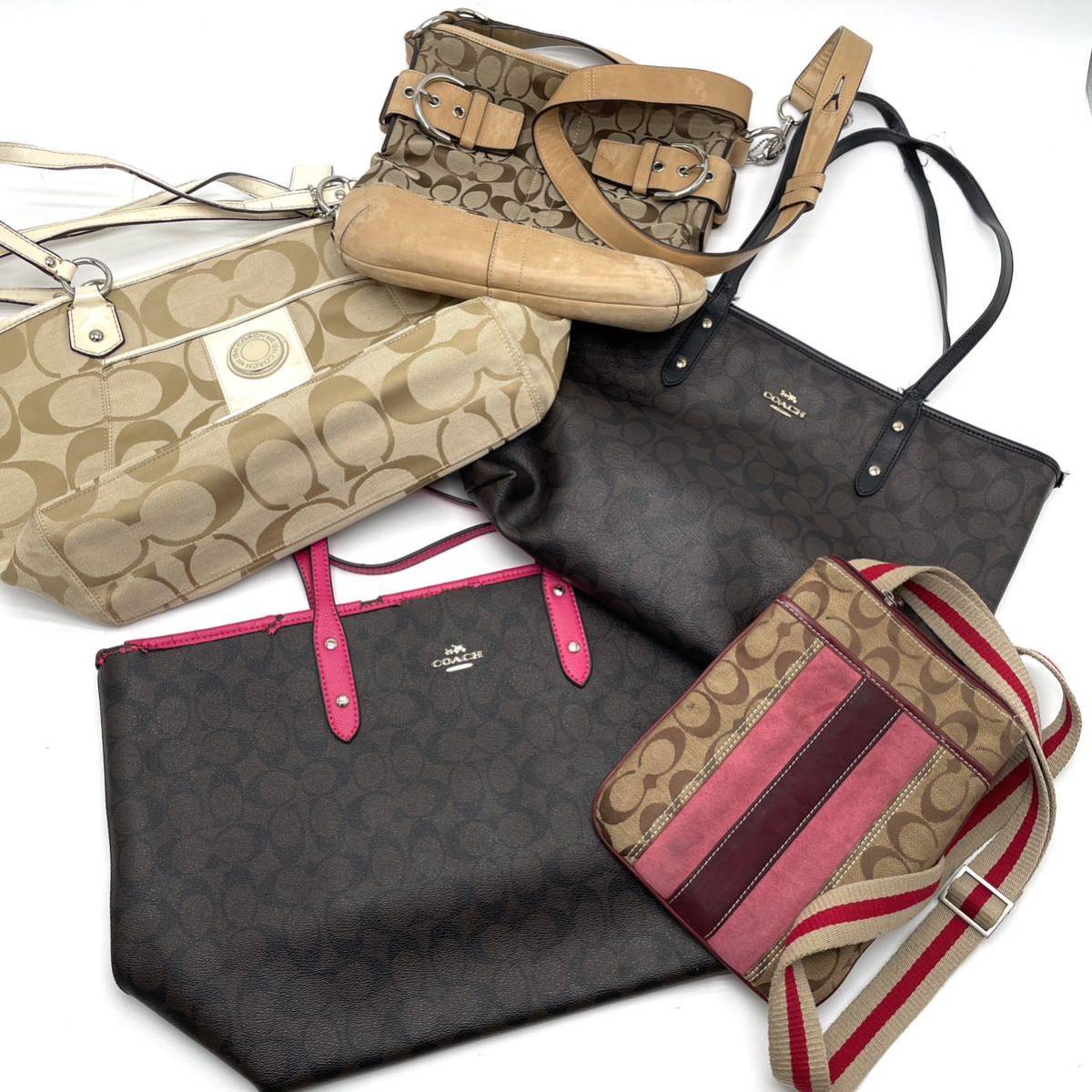 1円〜 □売り切り□ COACH コーチ シグネチャー まとめ売り 5点 1円〜 □売り切り□ COACH コーチ シグネチャー まとめ売り 5点