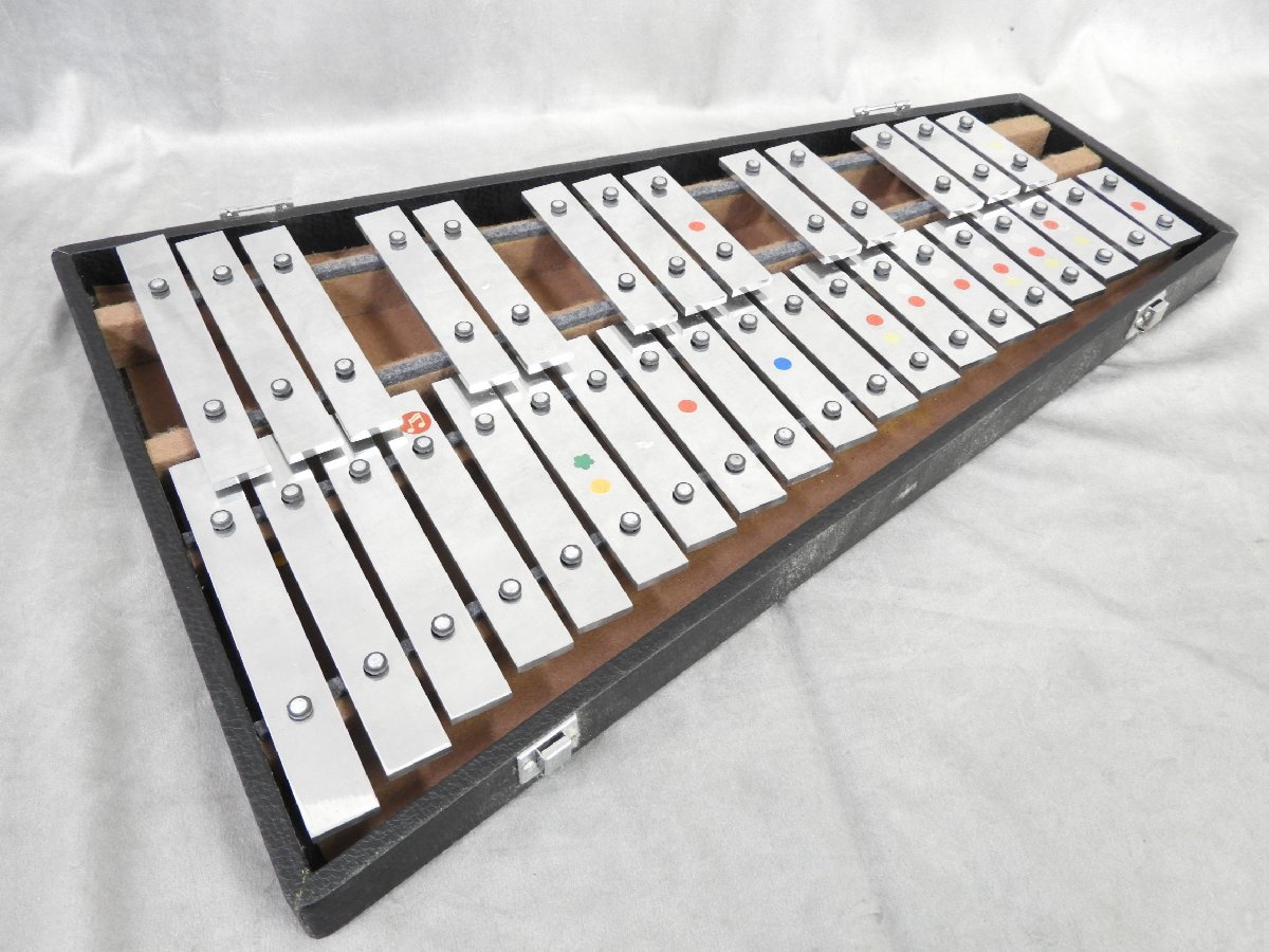Saito グロッケン 32鍵 鉄琴 ハードケース マレット 2組 日本製 打楽器
