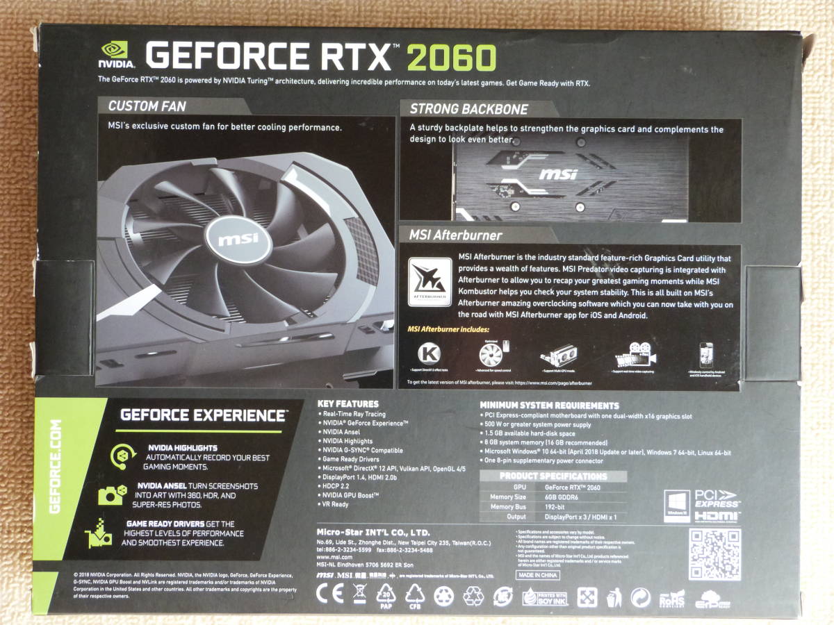 ★☆MSI GeForce RTX 2060 AERO ITX 6G OC グラフィックスカード　中古美品　送料無料★☆_2
