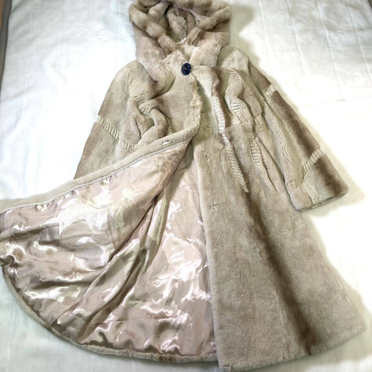 極美品 高級 シェアードミンク リアルファー ロングコート ファー 