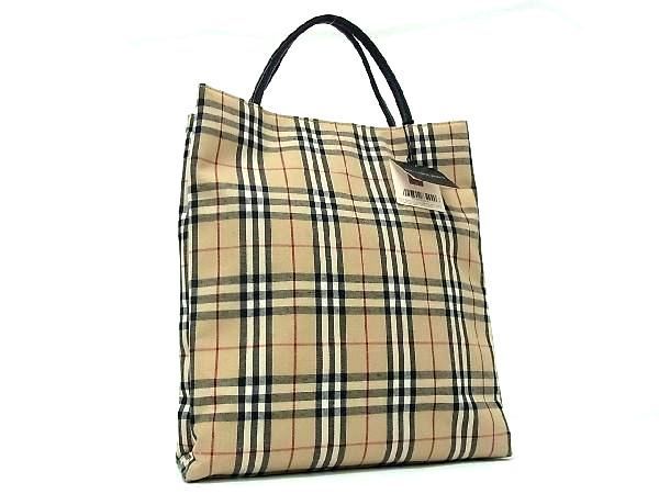 1円 □美品□ BURBERRY バーバリー ノバチェック キャンバス×レザー