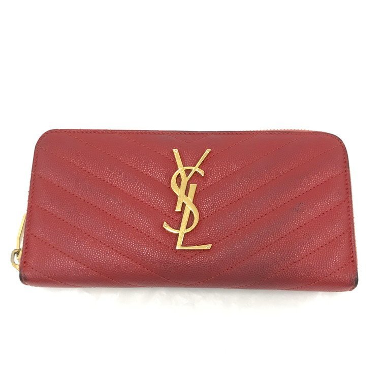 SAINT LAURENT サンローラン ジッピーウォレット 長財布 赤【BIAD6021 
