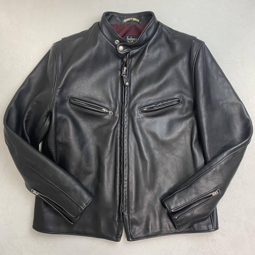 ライダースジャケット schott ブラック 極美品‼️米国製schott