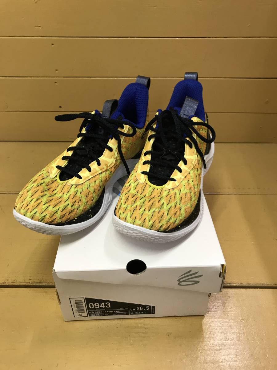 F347[スニーカー]under_armour CURRY10 DOUBLE BANG Yellow/Black 26.5