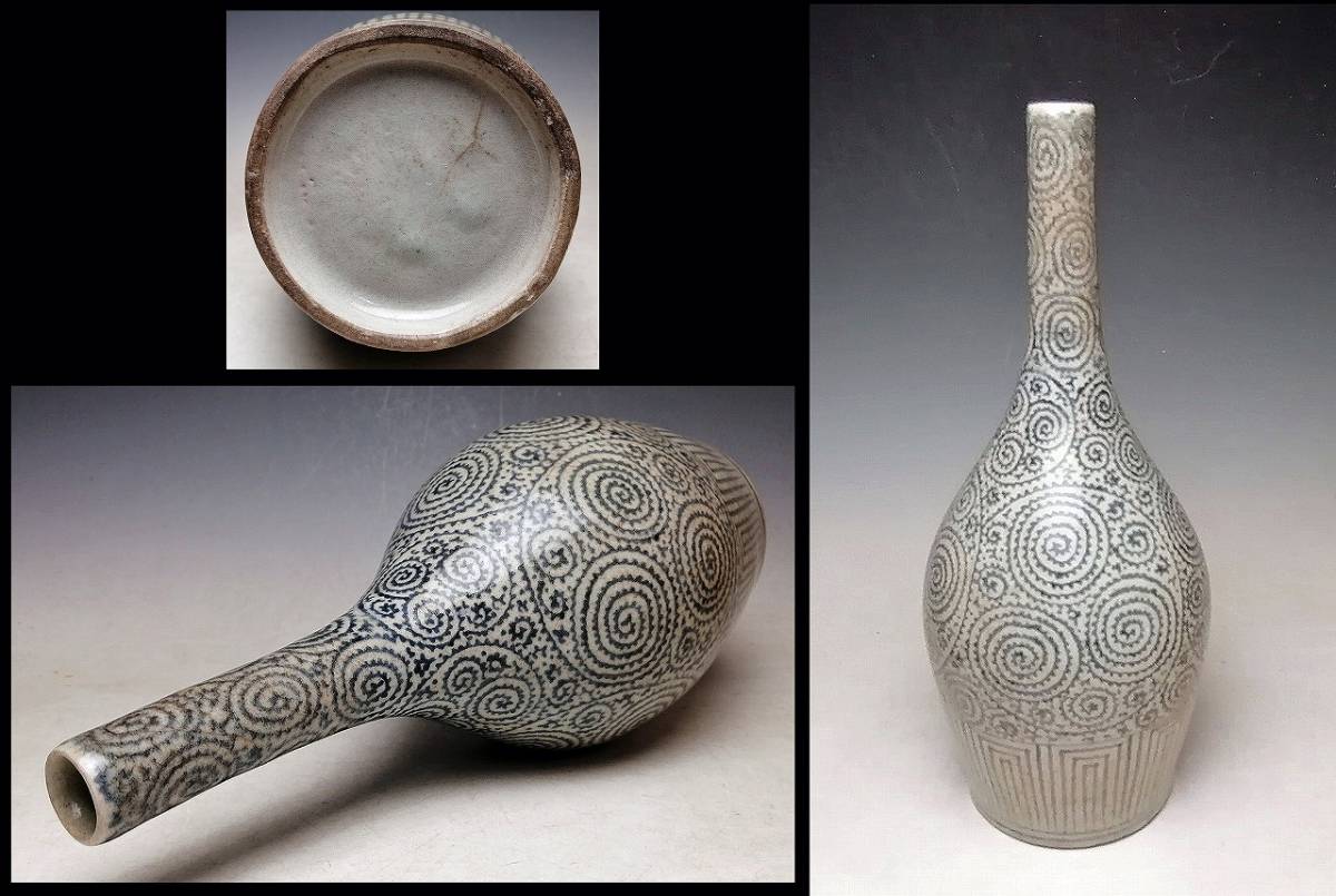 古伊万里 染付 花器 花瓶｜Yahoo!フリマ（旧PayPay 公式アンティーク家具ラフジュ工房商品詳細ページ江戸〜明治 古 【委託 0584】☆『 古伊万里 』☆ 染付 蛸唐草 鶴首 花瓶 ☆ 花器 ☆