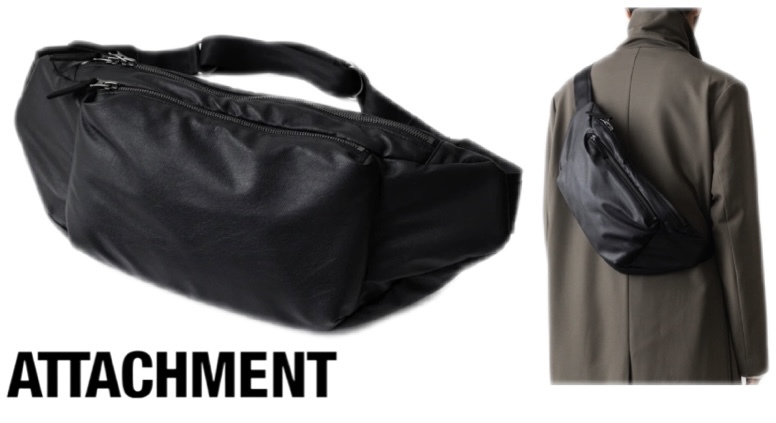 2022-2023完売ATTACHMENTアタッチメントSYNTHETIC LEATHER WAIST BAG