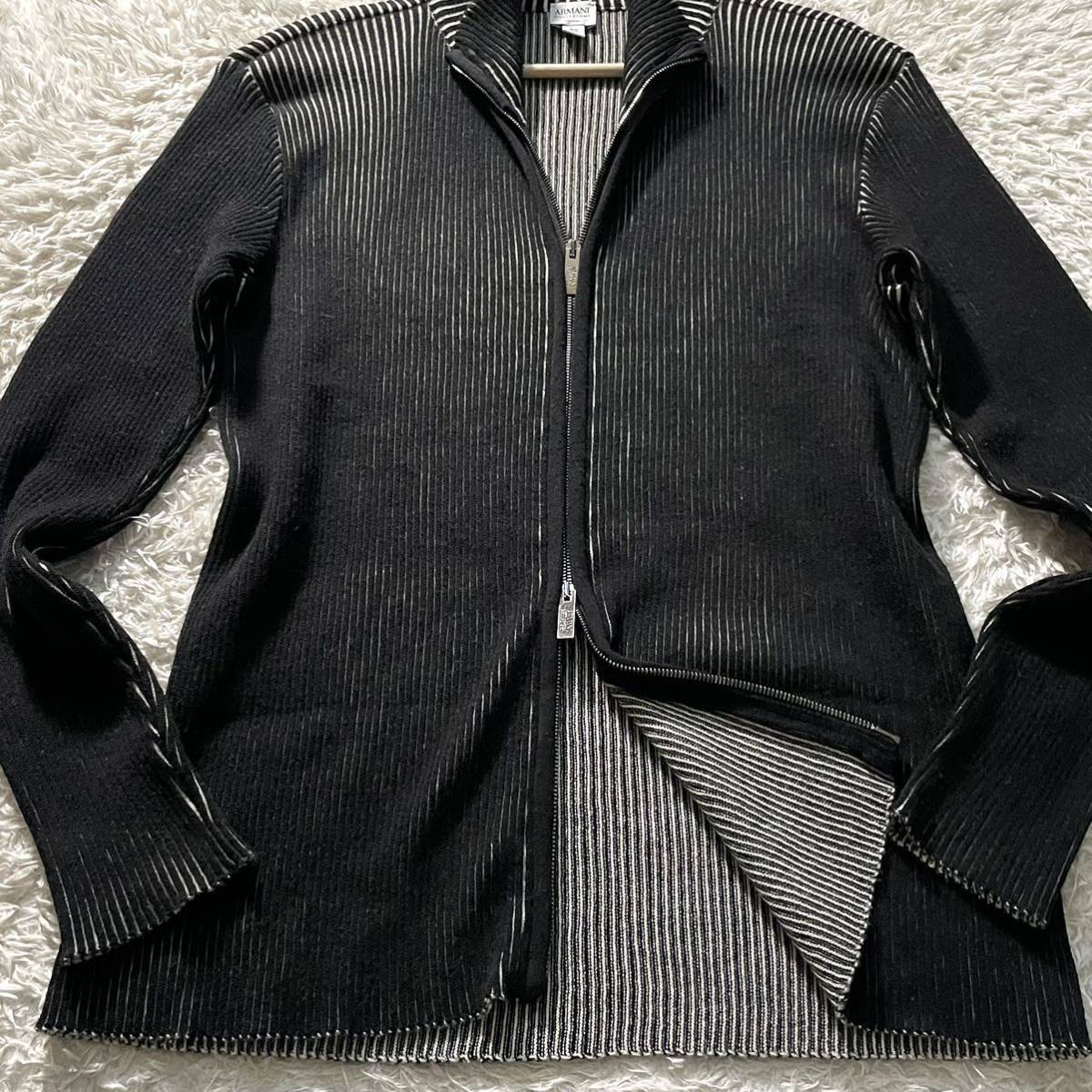 極美品/L○アルマーニ コレツィオーニ ニット ジャケット カーディガン 