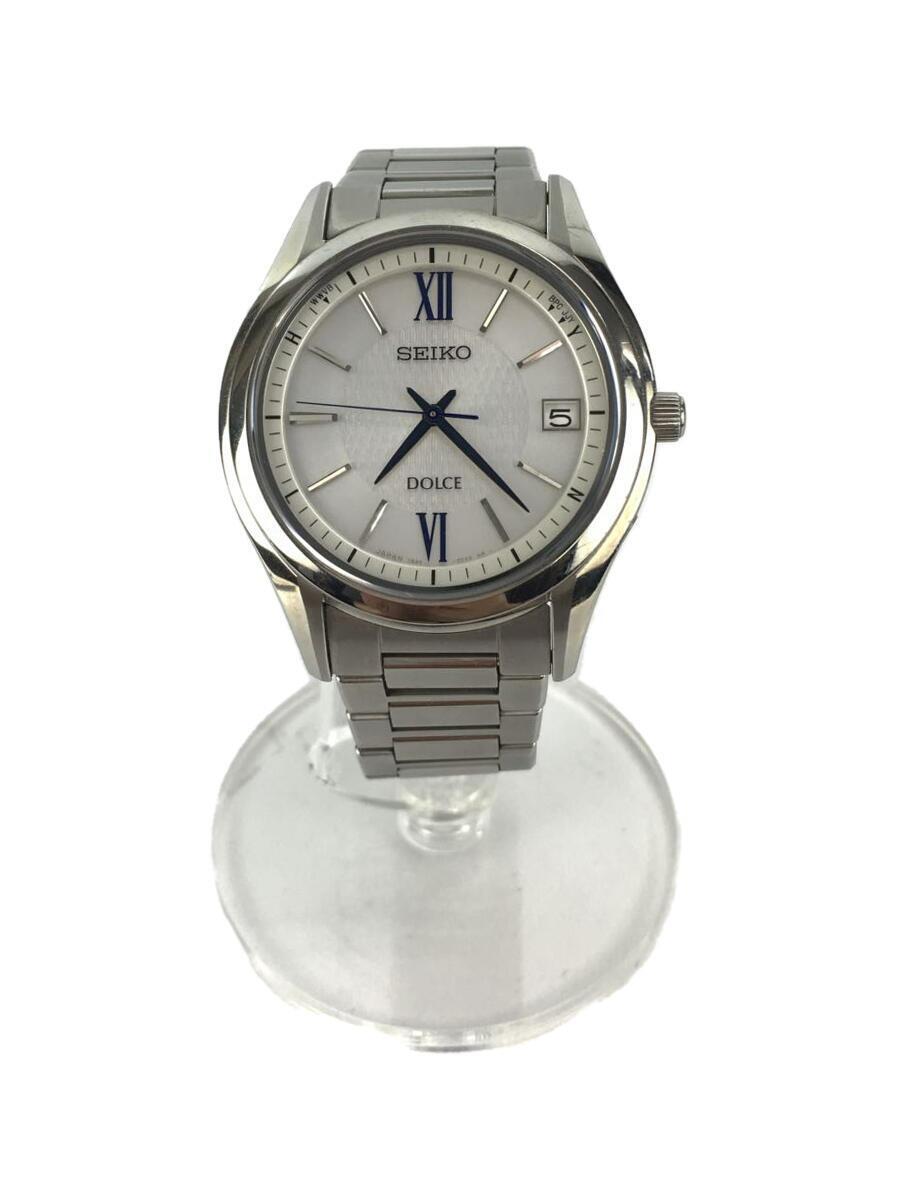 SEIKO◆DOLCE/ソーラー腕時計/アナログ/チタン/SLV/7B24-0BM0/箱コマ有