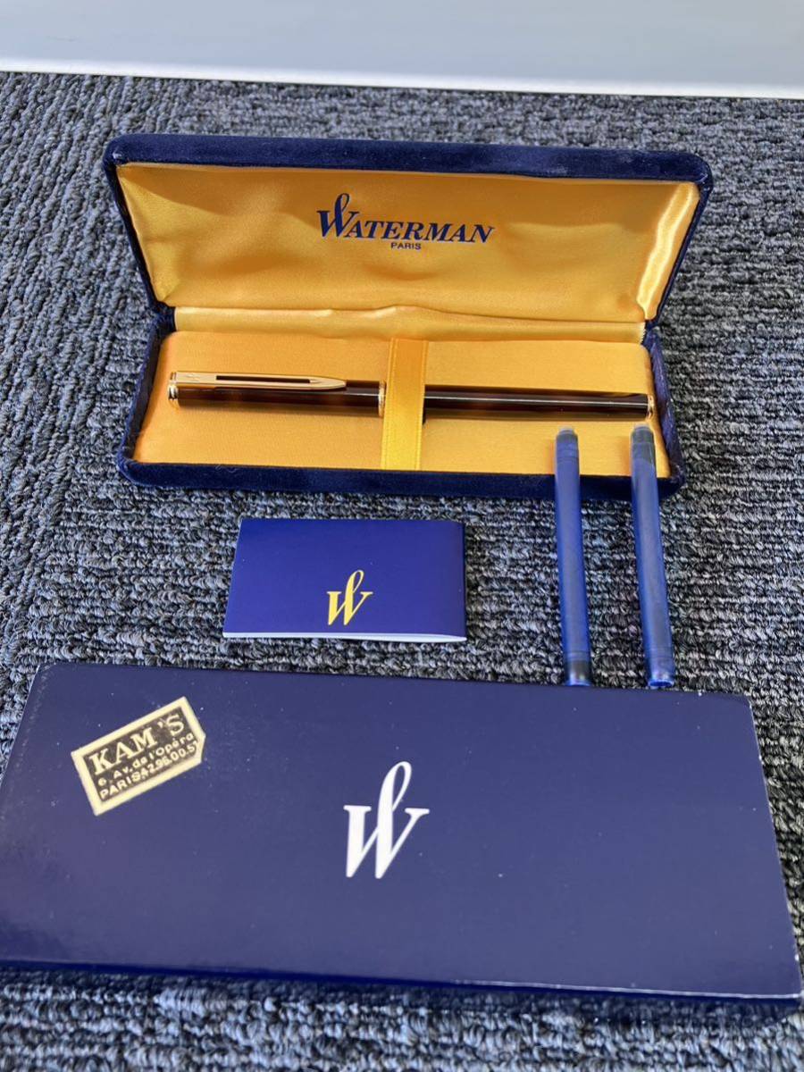 【美品】ウォーターマン 万年筆 ゴールド 18K フランス製 WATERMAN 18金 万年筆 フランス製 未使用品 ウォーターマン万年筆 未