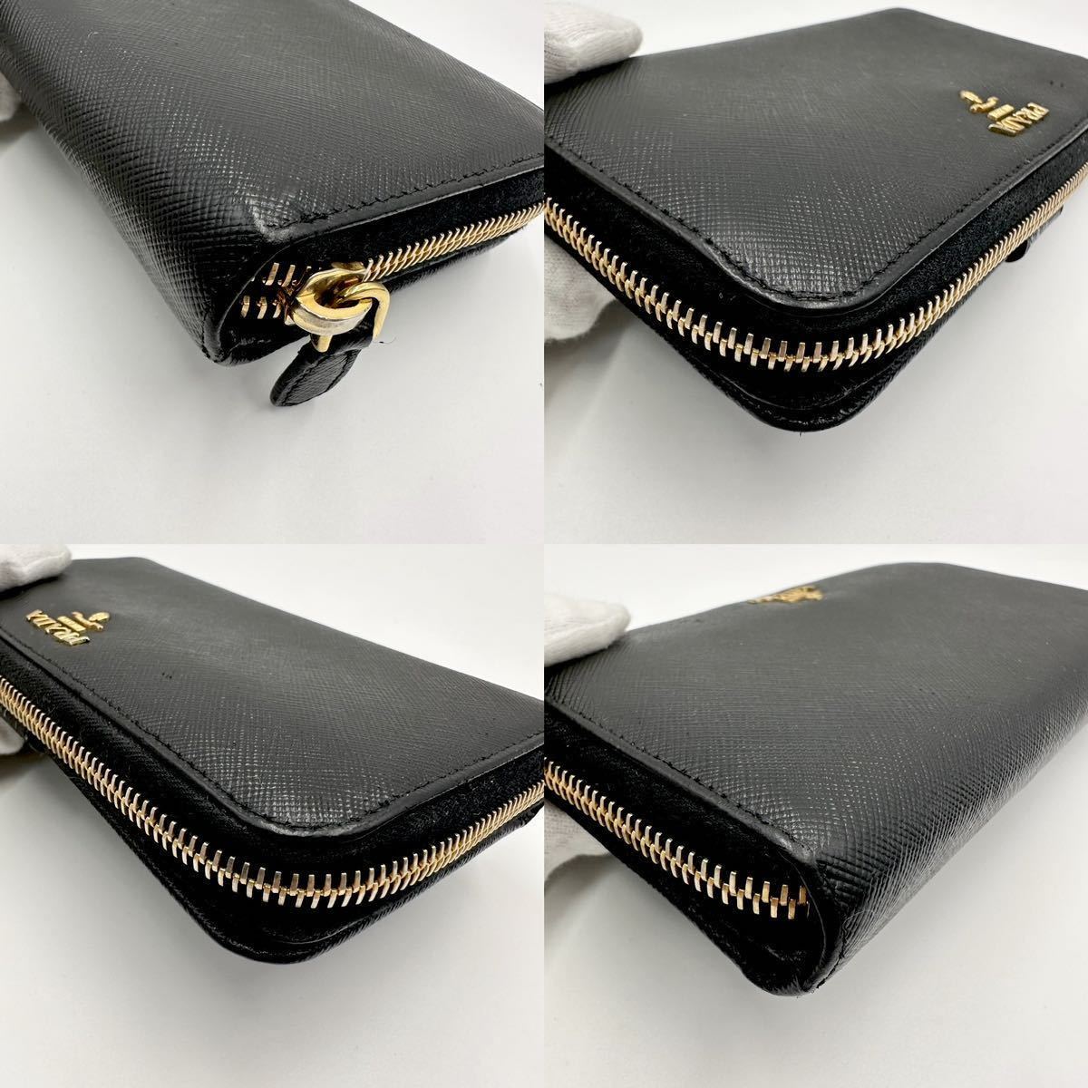 □希少型/美品/付属付□ プラダ PRADA 長財布 折り財布 サフィアーノ 