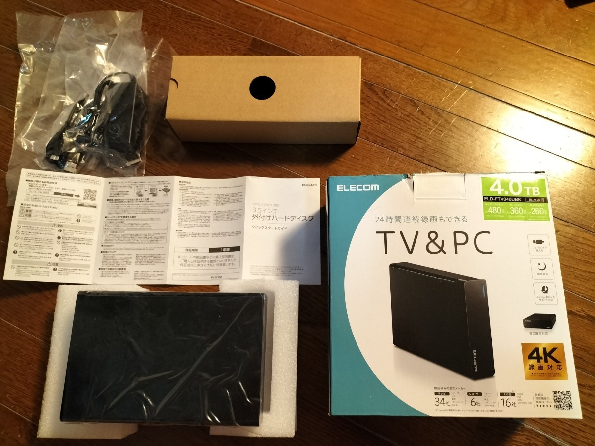 新品，高品質 エレコム 3.5インチ 外付けハードディスク ELD-FTV040UBk USB3.2 Gen1 対応 4.0TB 4K録画対応 USB デスクトップHDD ELECOM(2TB～)｜売買されたオークション情報、yahooの商品情報をアーカイブ公開 - オークフ USB