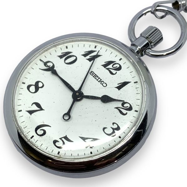 □中古・稼働品 セイコー/SEIKO 鉄道時計 7C11-0010 白文字盤 懐中時計