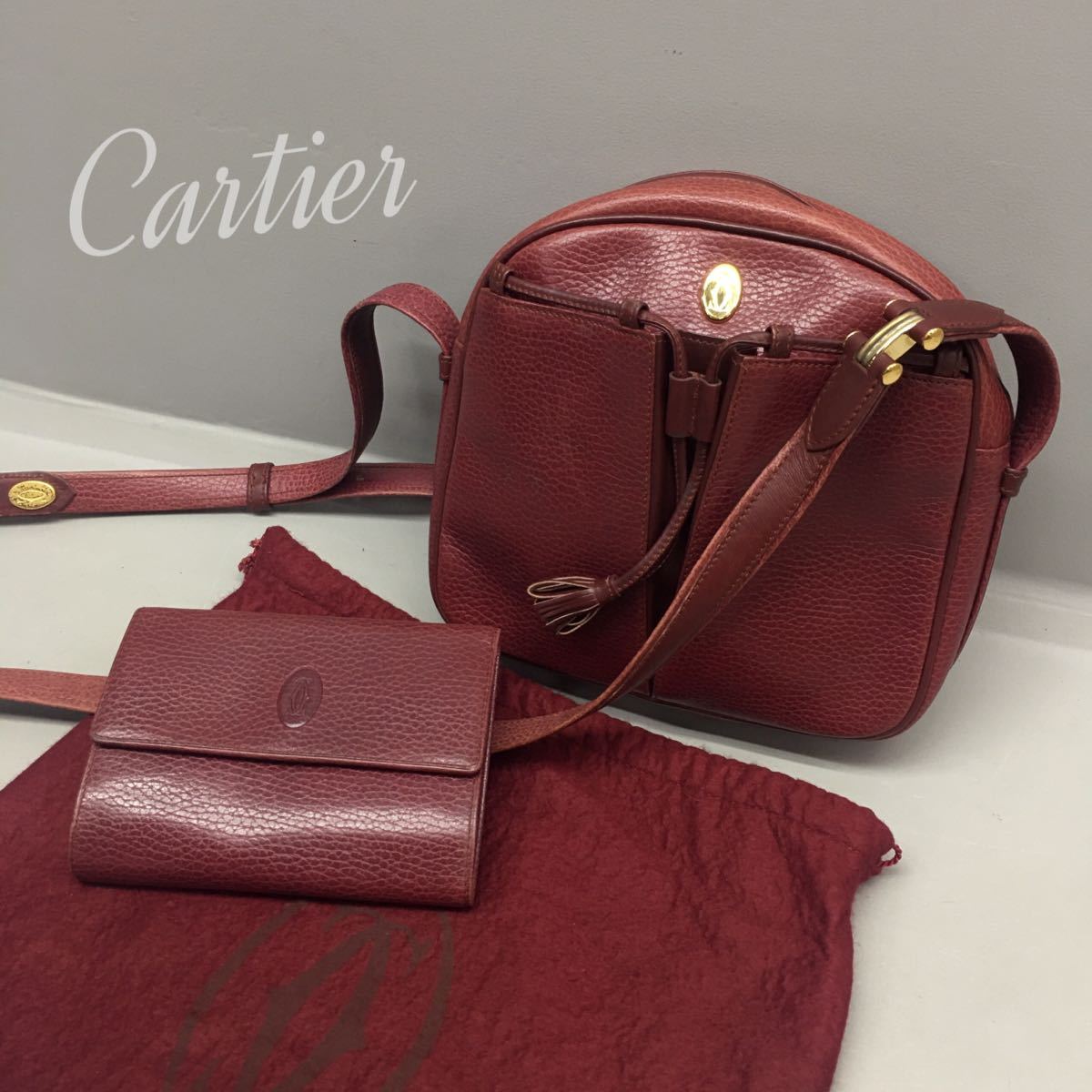 SU□ Cartier カルティエ ショルダーバッグ/財布 まとめて 2点 セット 