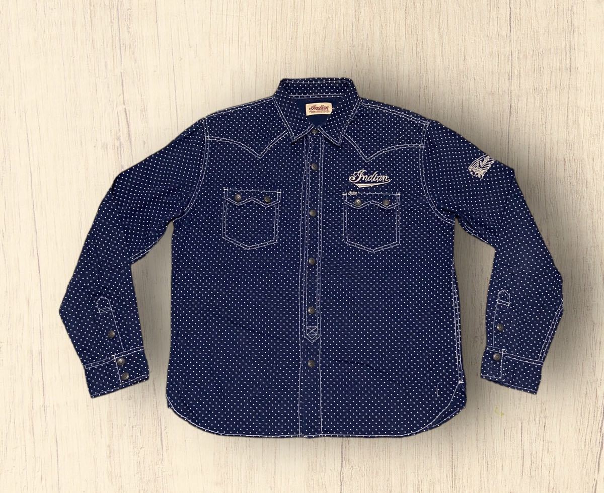 Indian Motorcycle XL 長袖シャツ 刺繍 INDIAN MOTOCYCLE インディアン