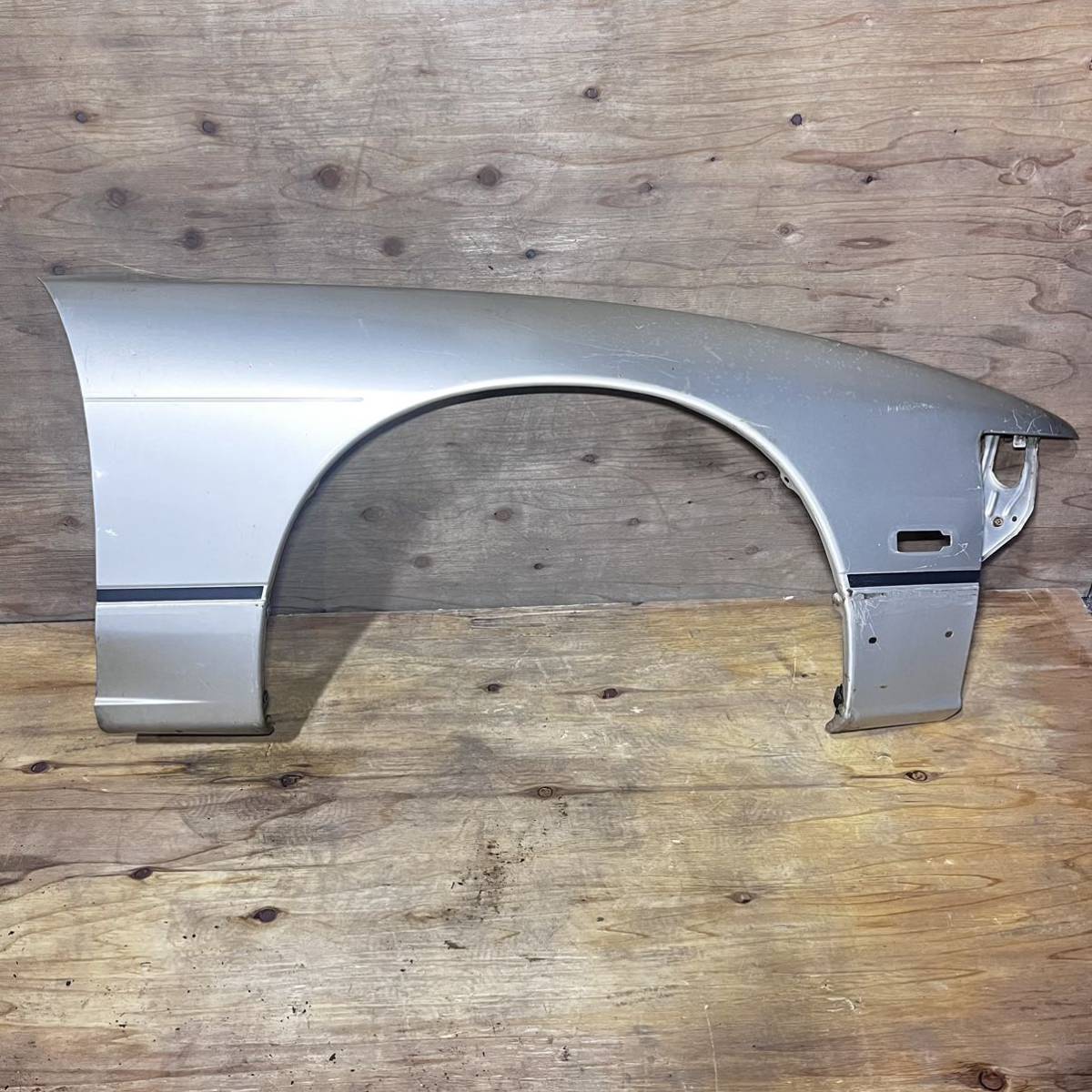 ト RPS13 180SX 純正 フロントフェンダー 右側 運転席側 シルバー系 SR20 KRPS13 S13 ワンビア