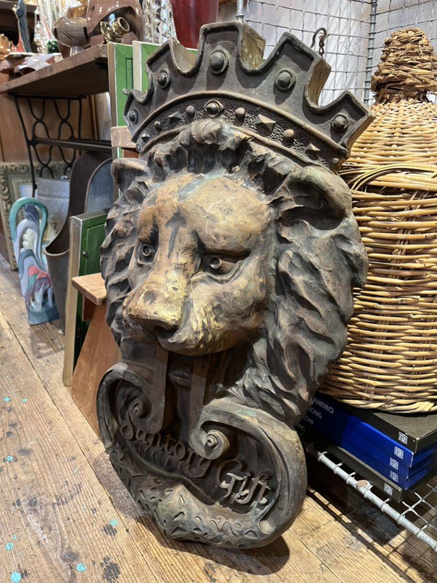 サントリーギフト ライオン レリーフ看板 昭和レトロ 珍品 当時物