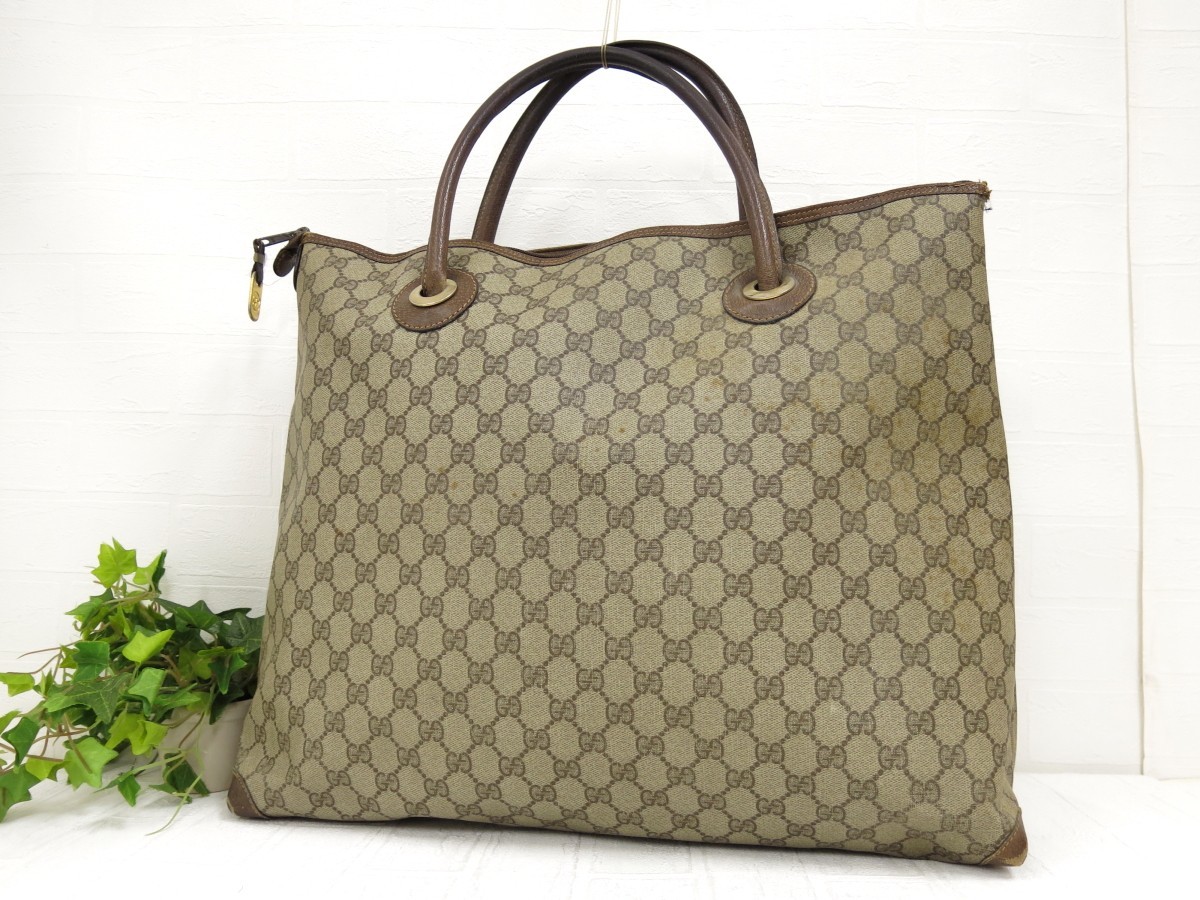 GUCCI オールド グッチ◇GGスプリーム◇PVC カーフ レザー 本革 