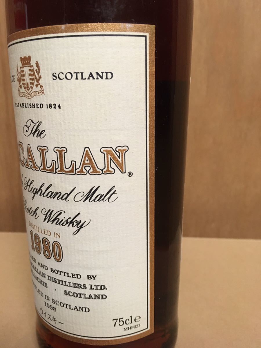 空瓶The Macallan 18年 1980年製 シングルモルトウイスキー