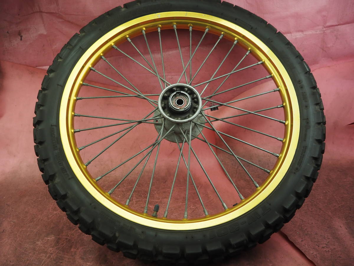 (1台分解)　ゴールド !! 比較的きれい / バリ山 / 21x1.60　 KLX250ES 純正 前 ホイール ホイル タイヤ LX250E ( Dトラ klx ) 170kaaO1