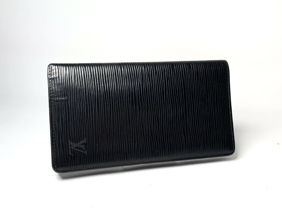 D482 1円 ルイヴィトン LOUIS VUITTON エピ ポルト カルト クレディ 二つ折り 長財布 札入れ ノワール(ブラック) 中古 メン