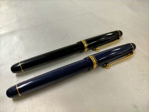 パイロット 万年筆 カスタム74 2本 CUSTOM 14K 585 PILOT 5 M 黒 紺