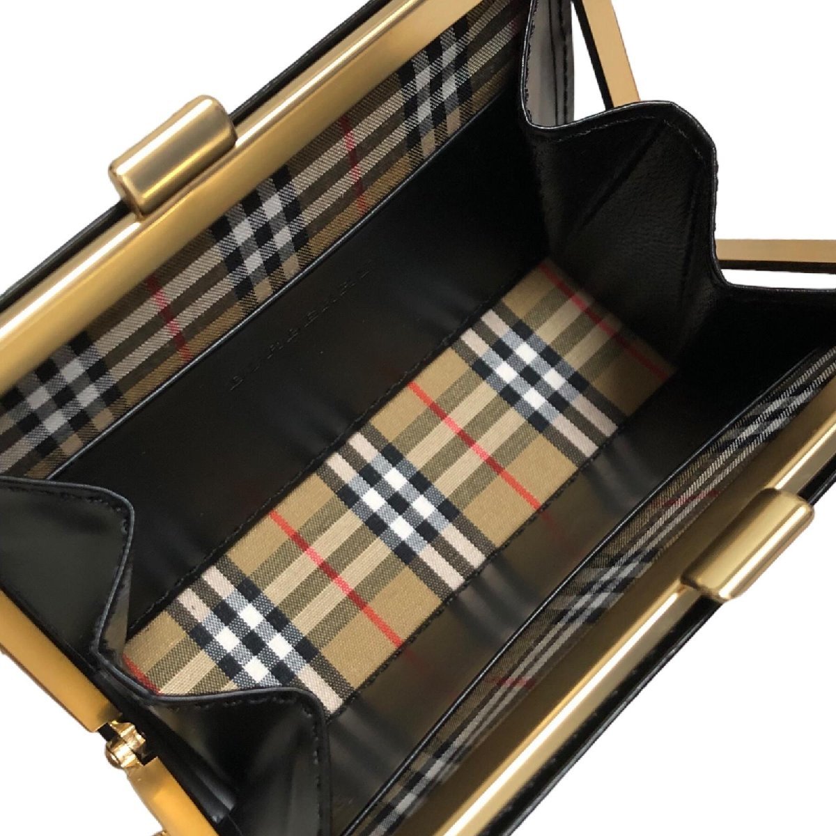BURBERRY バーバリー 美品 ノバチェック がま口 カーフレザー コイン 