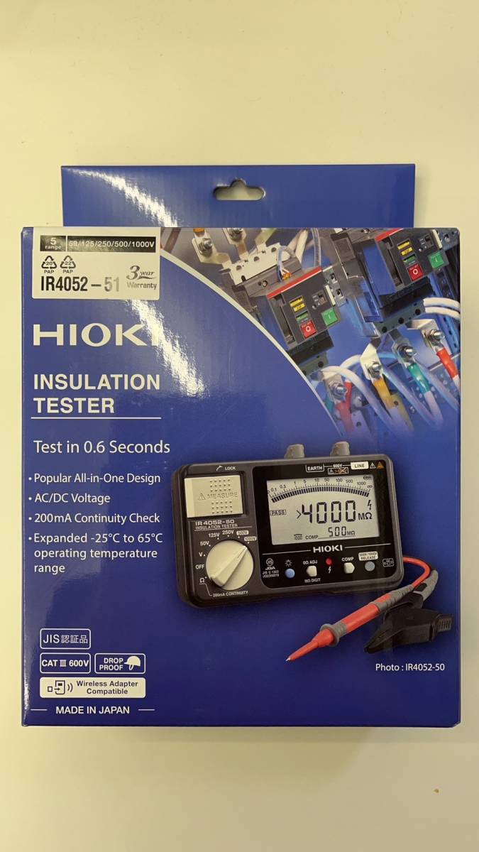 日置 未使用品 HIOKI (日置電機) 絶縁抵抗計 IR4052-51 絶縁抵抗