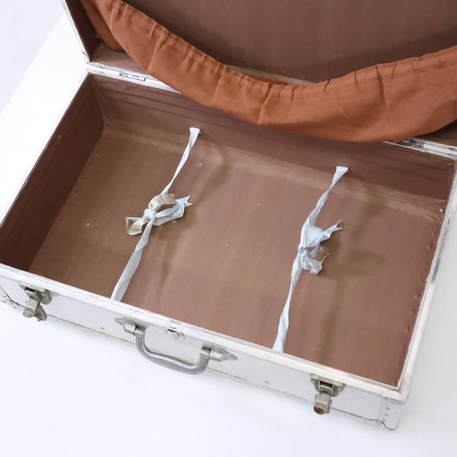 特大ヴィンテージ 大きい トランクケース インダストリアル アルミ