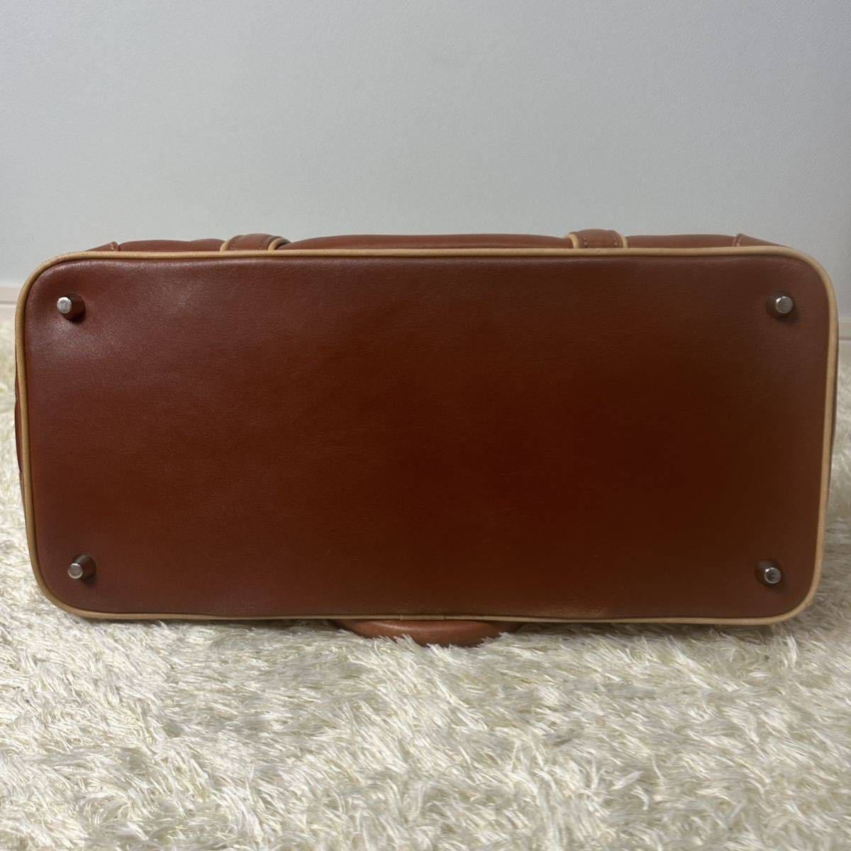 COACH MEN 参考価格9万 秋カラー キャメルレザー 牛革 ビジネスバッグ 