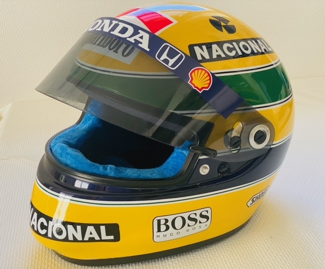 SHOEI 塗装品 ヘルメット アイルトンセナ 青内装 1992年マクラーレンホンダ仕様 WYVERN X-FOUR仕様 サイズM SENNA HONDA カート マルボロ 
