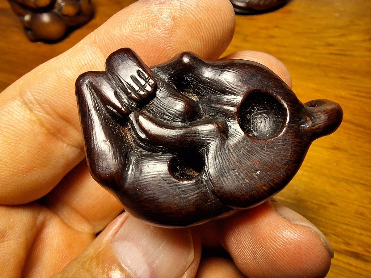 仔犬 子犬 根付 古根付 netsuke 江戸時代 名古屋スクール 名古屋派