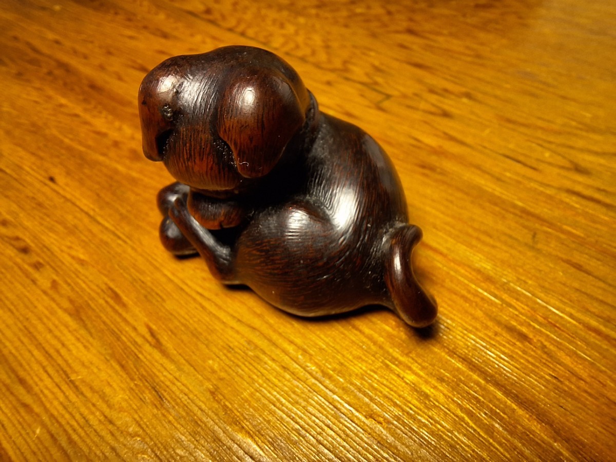 仔犬 子犬 根付 古根付 netsuke 江戸時代 名古屋スクール 名古屋派