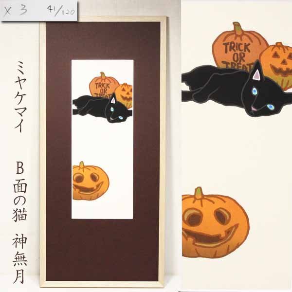 TAKIYA】6917 美術家 ミヤケマイ『B面の猫 神無月』 額装 No.41/150