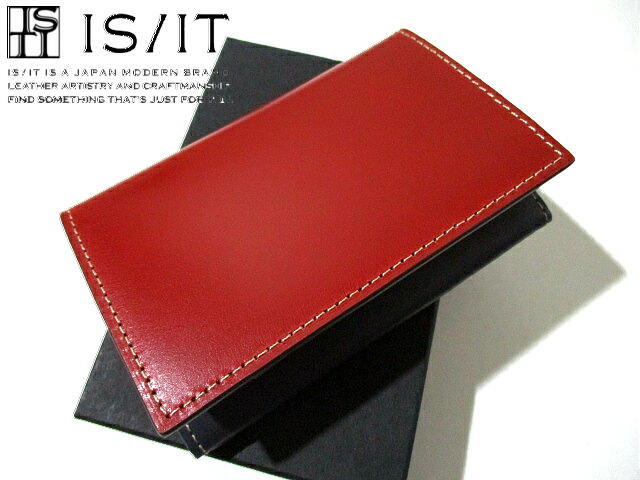 定価18700円■ 新品　即決　安い！　イズイット　コードバン　馬革　名刺入れ　カードケース　IS/IT　赤　レッド　未使用