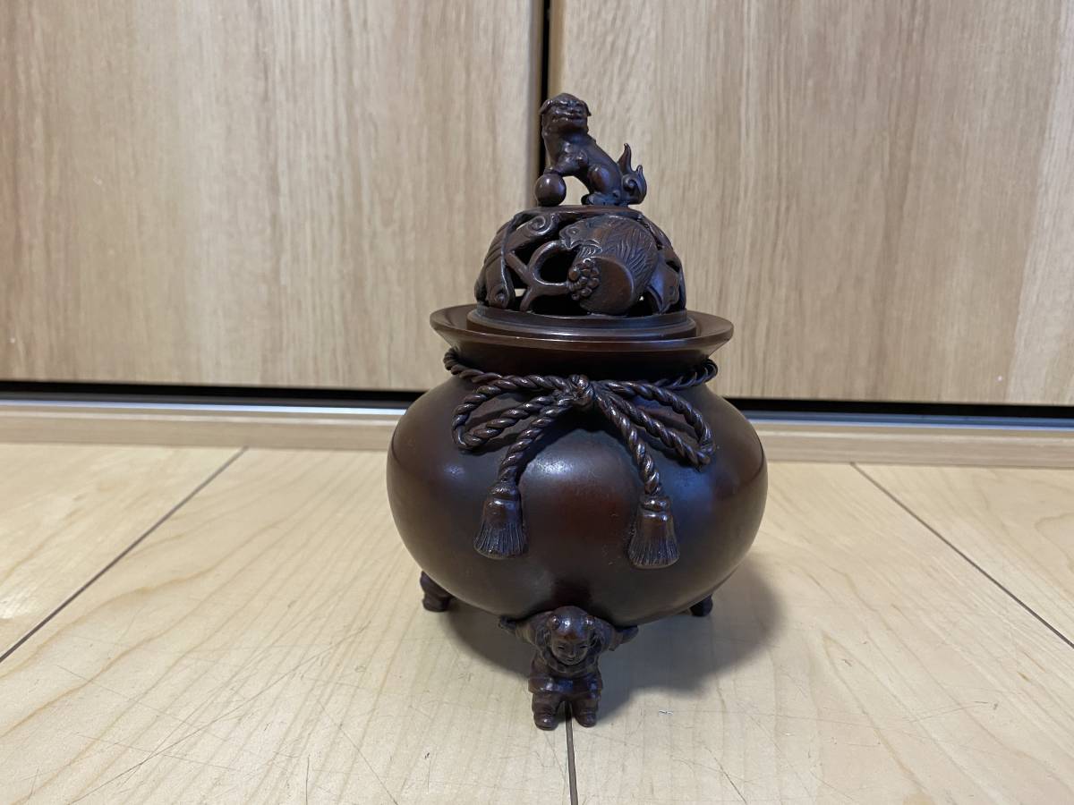 周政 銅製 香炉 中古