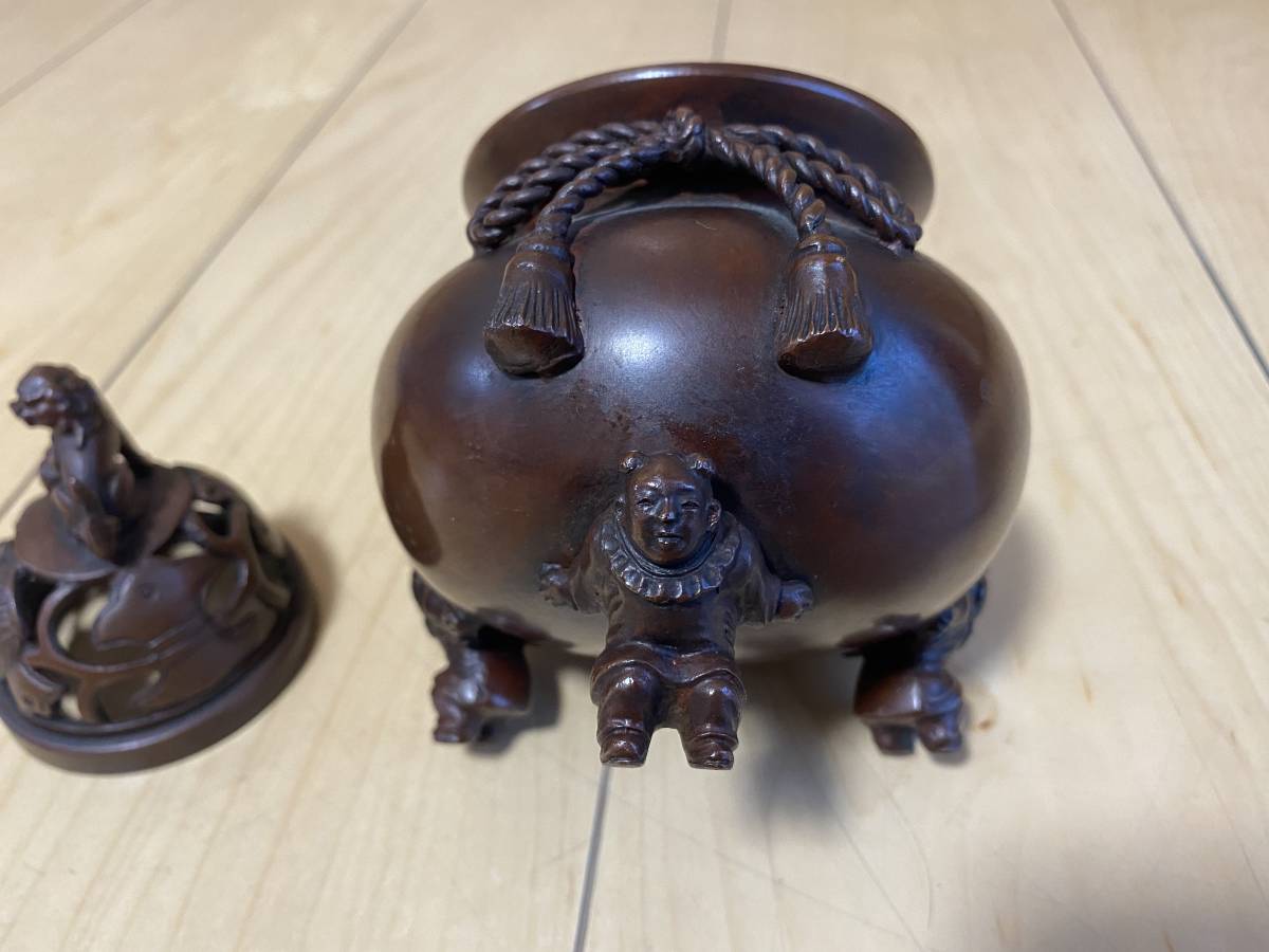 周政 銅製 香炉 中古