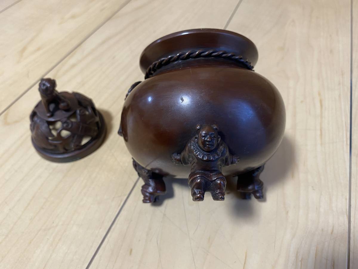 周政 銅製 香炉 中古