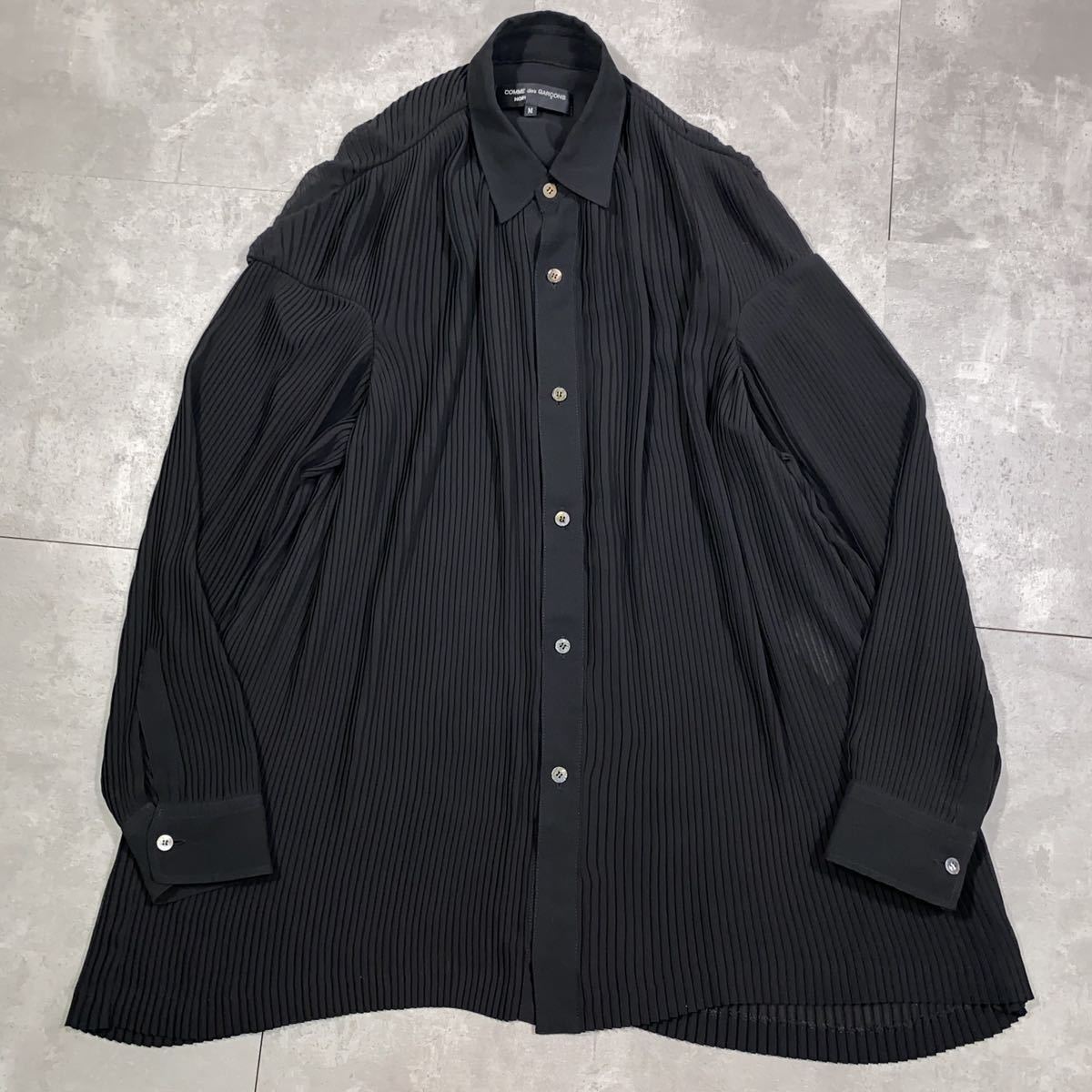 超希少　COMME des GARCONS NOIR コムデギャルソン ノワール　■90s AD1990 川久保玲　■変形 プリーツ　■オーバーサイズ　■長袖シャツ