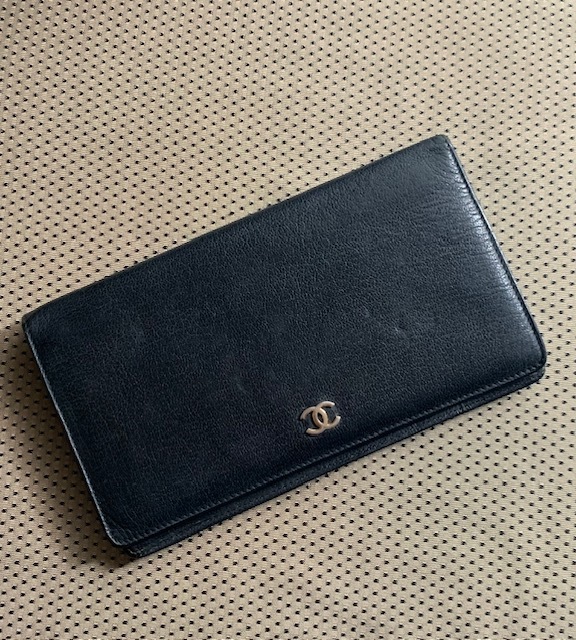 ◇シャネル 財布◇ レザー/ブラック/黒/長財布/ココマーク/CHANEL