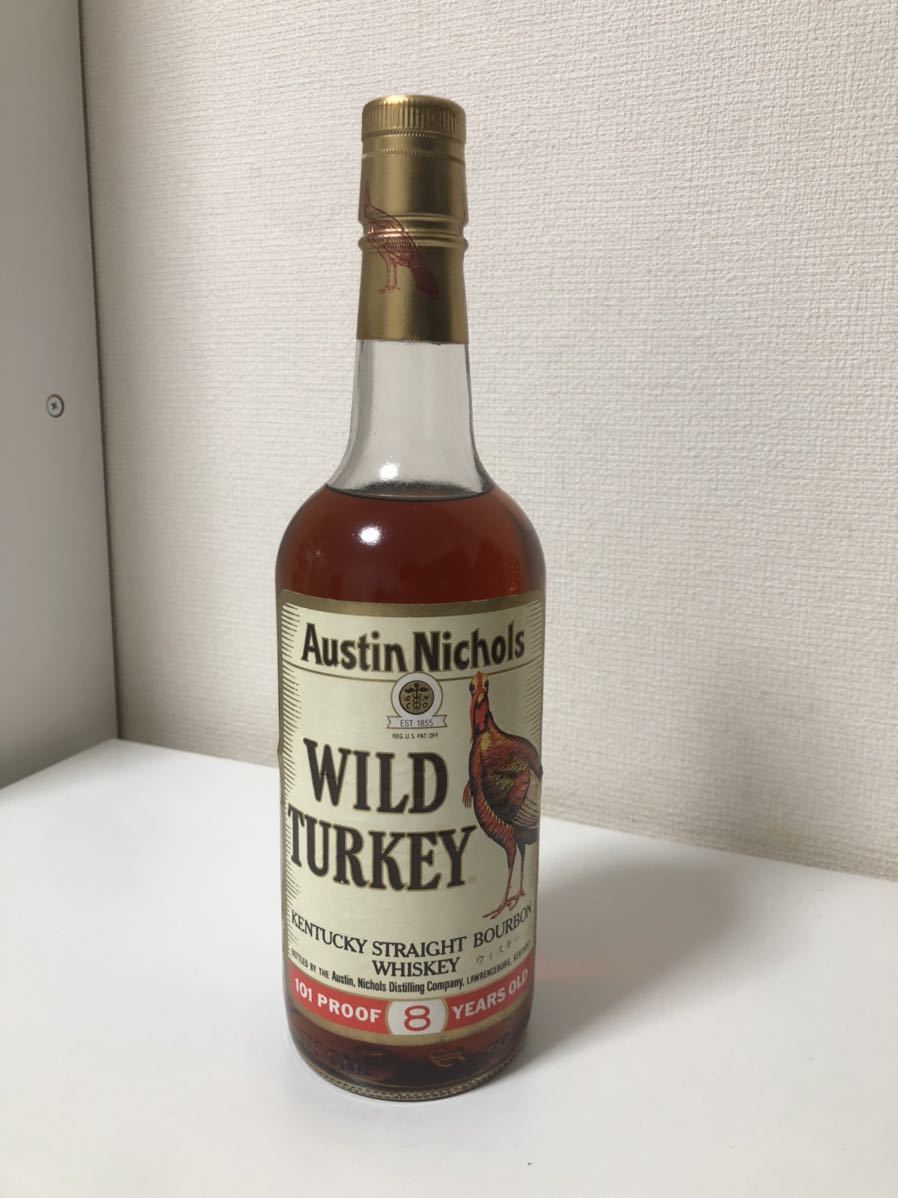 【未開封品】WILD TURKEY/ワイルドターキー/8年 旧ボトル/金キャップ/バーボンウイスキー/750ml/50.5%